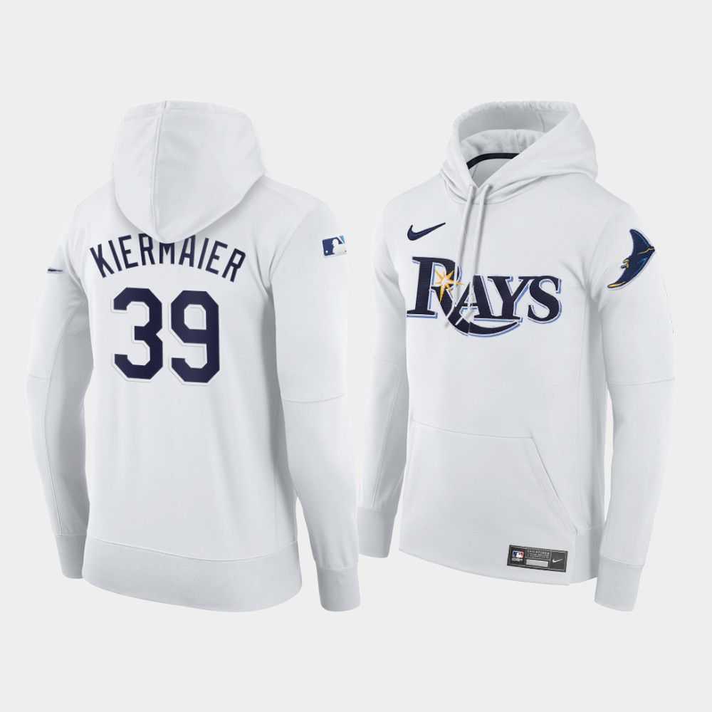 Men Tampa Bay Rays 39 Kiermaier white home hoodie 2021 MLB Nike Jerseys
